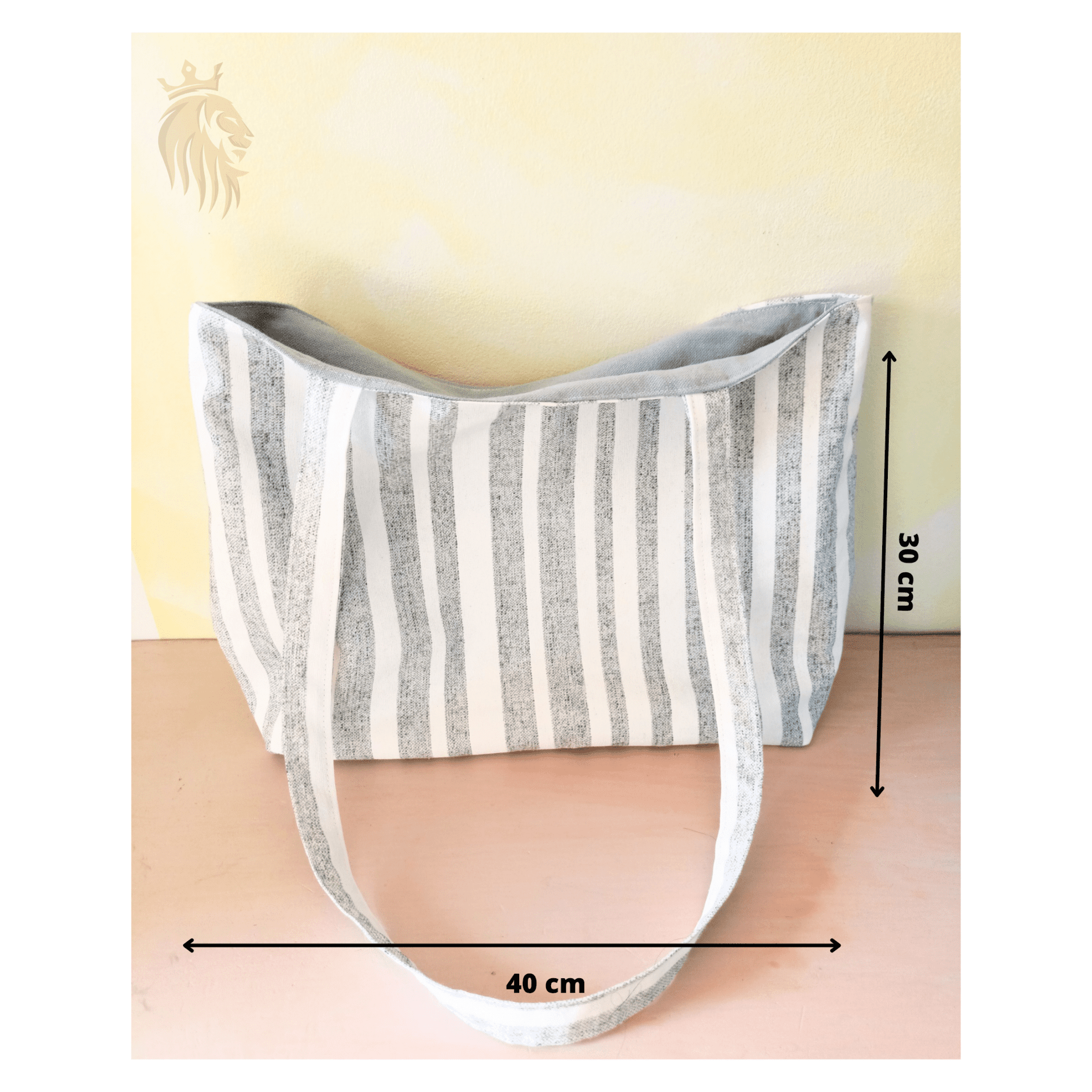 Tote bag reversible rallas/gris claro + Regalo - 3