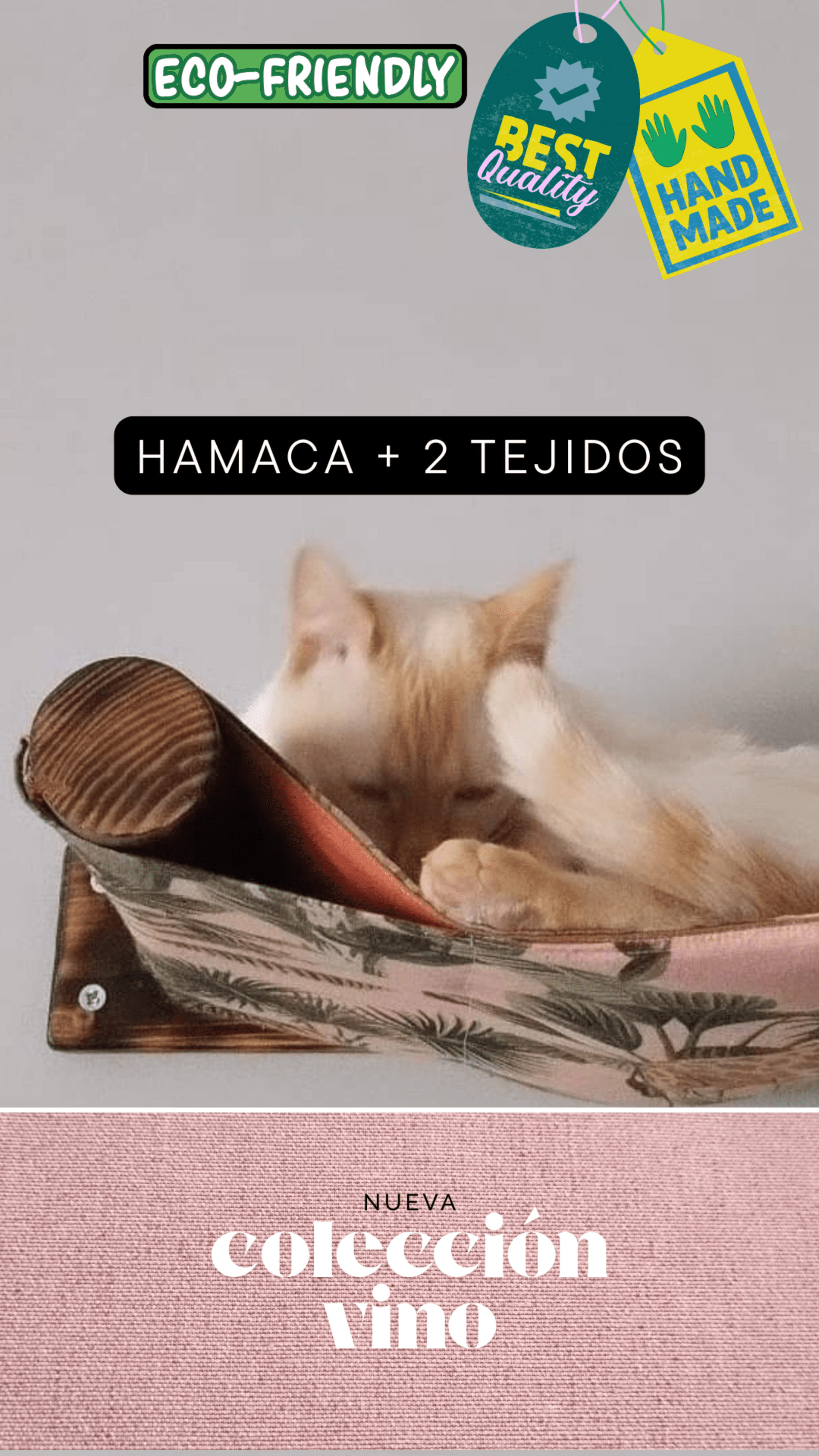 Hamaca para gatos + 2 Tejidos (¡1 de recambio!) + Estudio + Regalo - 5