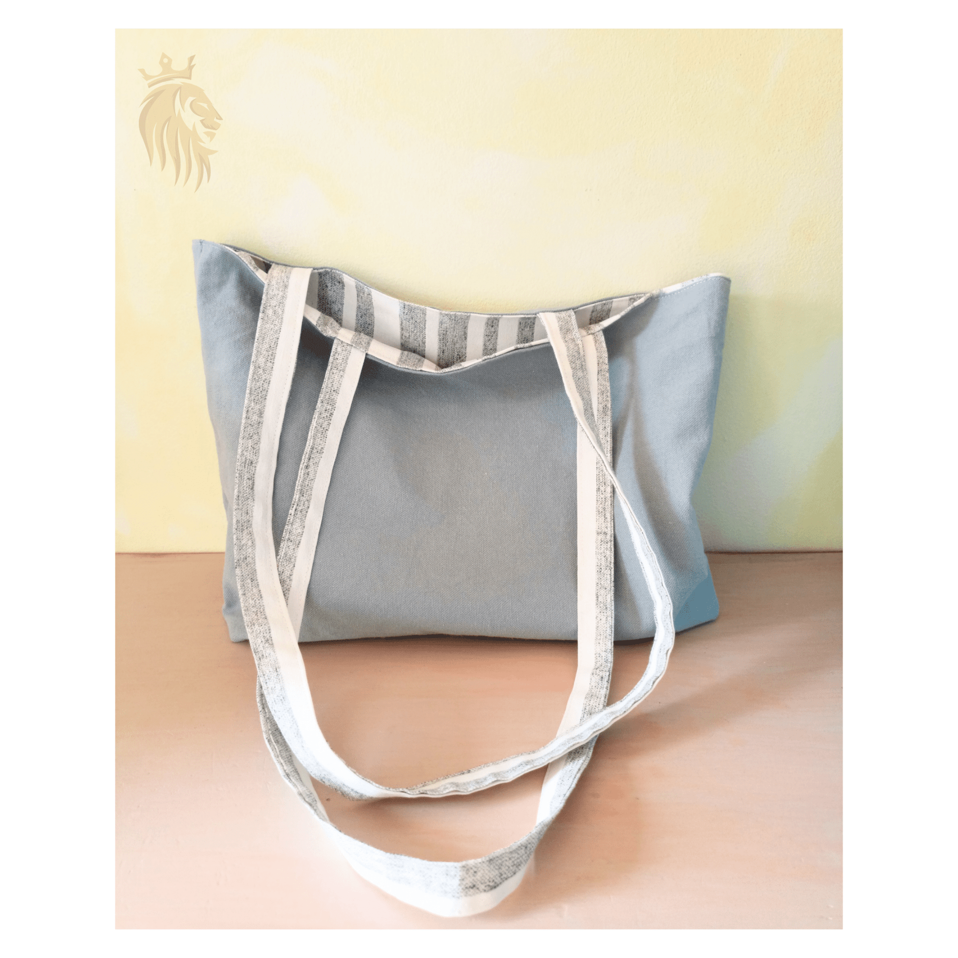 Tote bag reversible rallas/gris claro + Regalo - 5