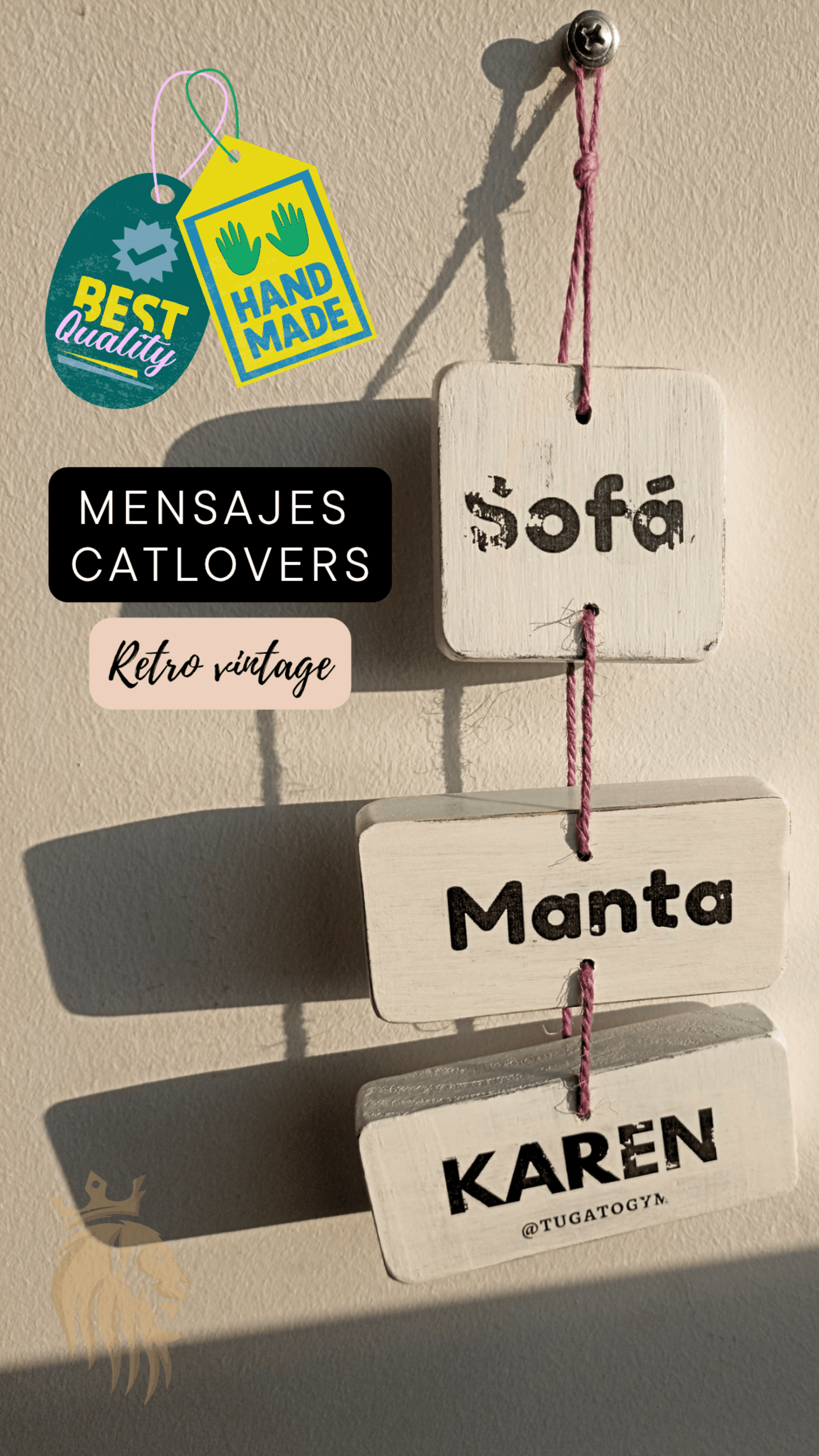 Mensajes Catlovers en Madera Maciza + Regalo - 2